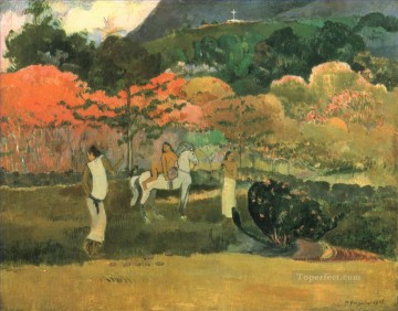 women Painting - Women and mold Paul Gauguin